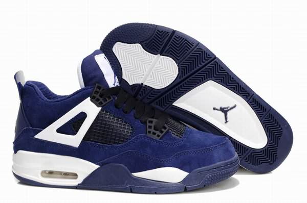 Originals Womens Air Jordan 4 Dark Blue Black White